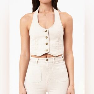 ROLLA'S Cream Halter Top
